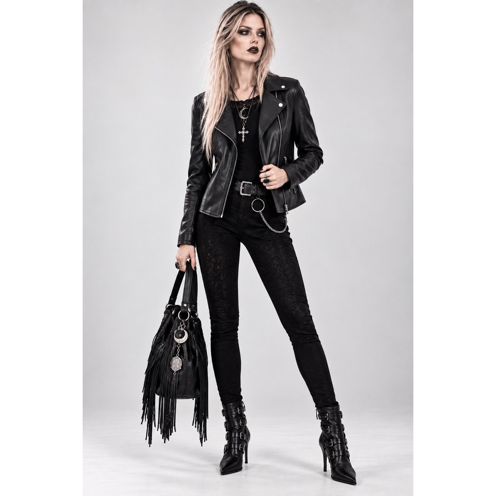 Gap Black Faux Leather Moto Jacket Asymmetrical Zip Biker Coat Small NWT